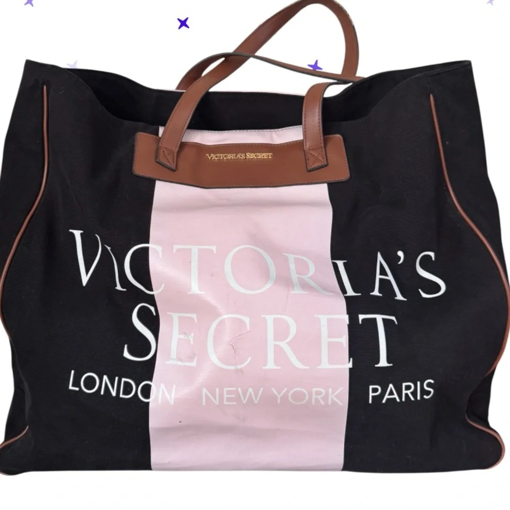 VICTORIA’S SECRET XL WEEKENDER TOTE BAG BLACK PINK